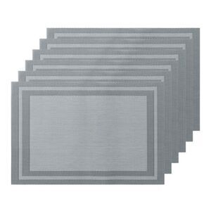 Set of 6 Heat-resistant Washable Placemats 18x12 Inch Light Blue